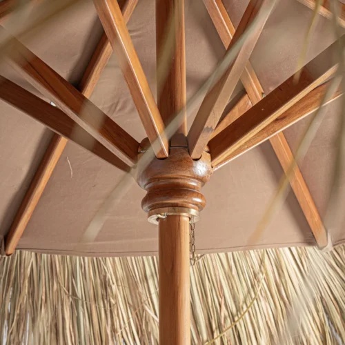 Parasol Liwale teck et paille 260 cm Vical Home — vue 4
