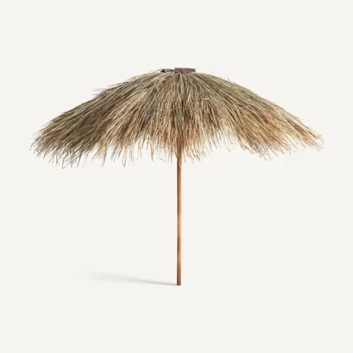 Parasol Liwale teck et paille 370 cm Vical Home