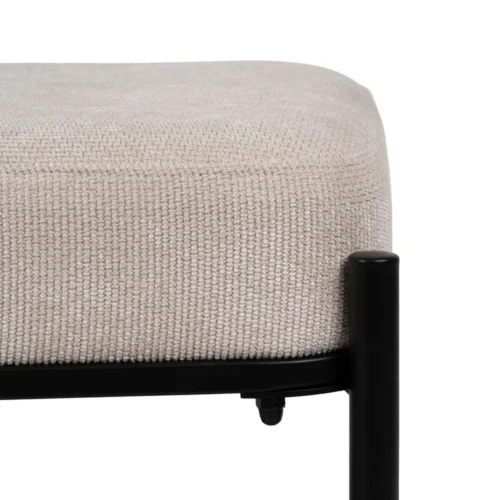 Petit banc tissu beige piètement métal Ixia 91 cm — vue 10