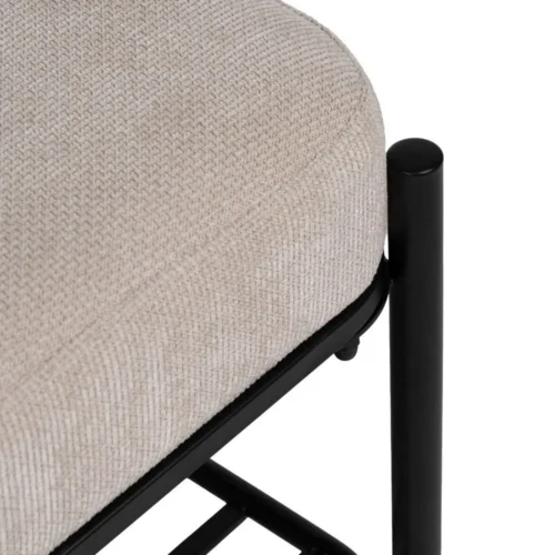 Petit banc tissu beige piètement métal Ixia 91 cm — vue 7