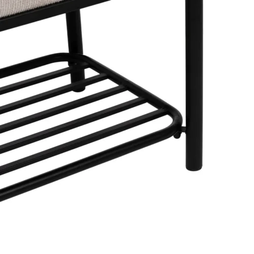 Petit banc tissu beige piètement métal Ixia 91 cm — vue 8