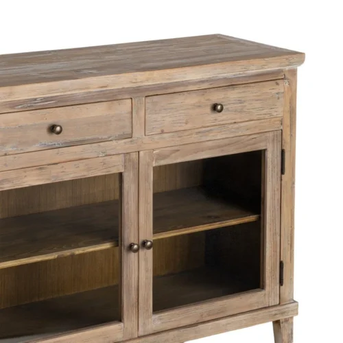 Petit buffet vitré bois de pin recyclé Ixia 110 cm — vue 2