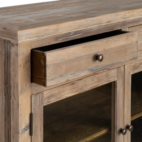 Petit buffet vitré bois de pin recyclé Ixia 110 cm — vue 4