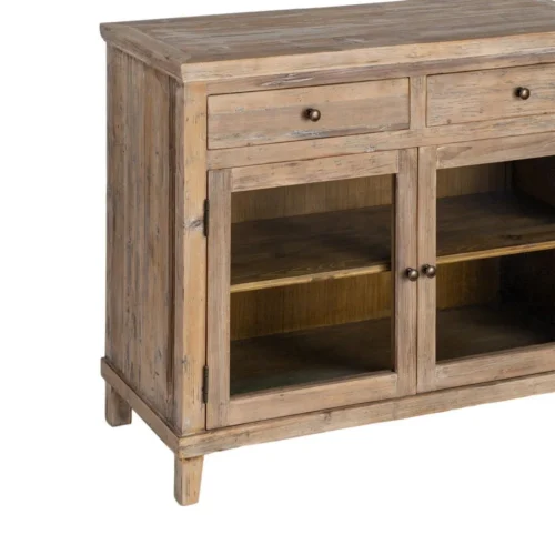 Petit buffet vitré bois de pin recyclé Ixia 110 cm — vue 5