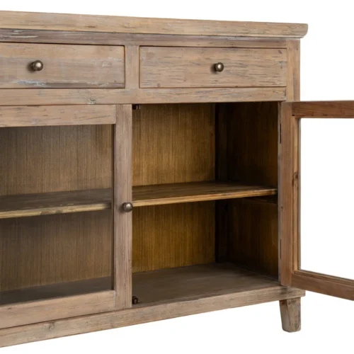 Petit buffet vitré bois de pin recyclé Ixia 110 cm — vue 6