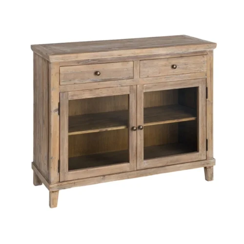 Petit buffet vitré bois de pin recyclé Ixia 110 cm — vue 9