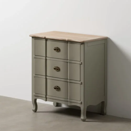 Petite commode taupe 3 tiroirs Ixia 66 cm