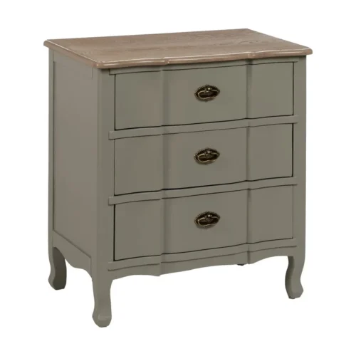 Petite commode taupe 3 tiroirs Ixia 66 cm — vue 2