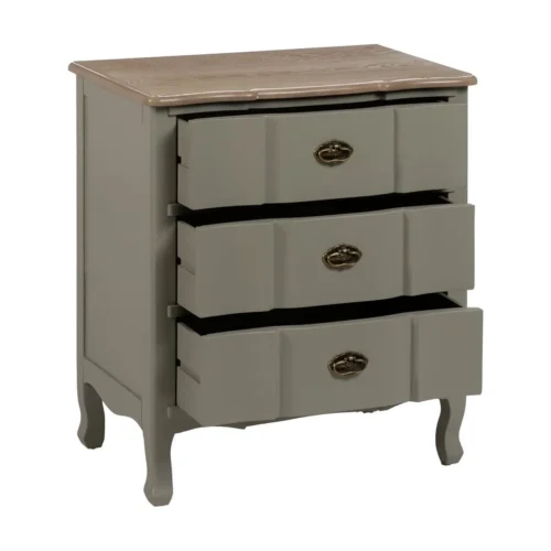 Petite commode taupe 3 tiroirs Ixia 66 cm — vue 3