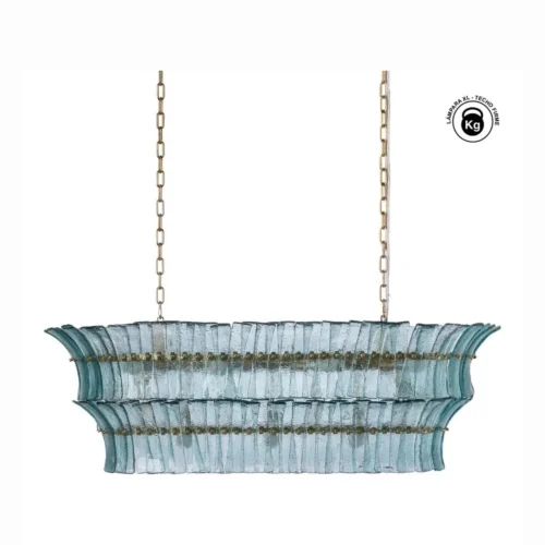 Plafonnier en verre vert Ixia 118 cm — vue 2