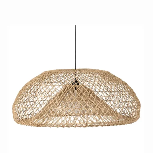 Plafonnier rond en corde de papier naturel Ixia 81 cm