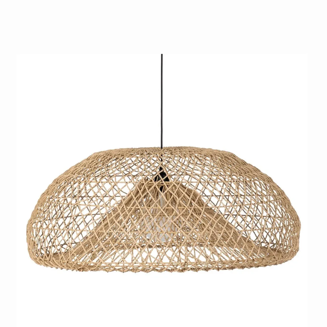 Plafonnier rond en corde de papier naturel Ixia 81 cm