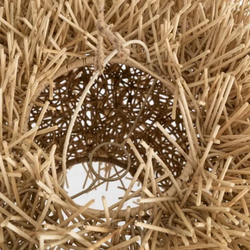 Plafonnier rond en rotin naturel Ixia 70 cm — vue 4