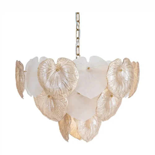 Plafonnier rond en verre champagne Ixia 57 cm