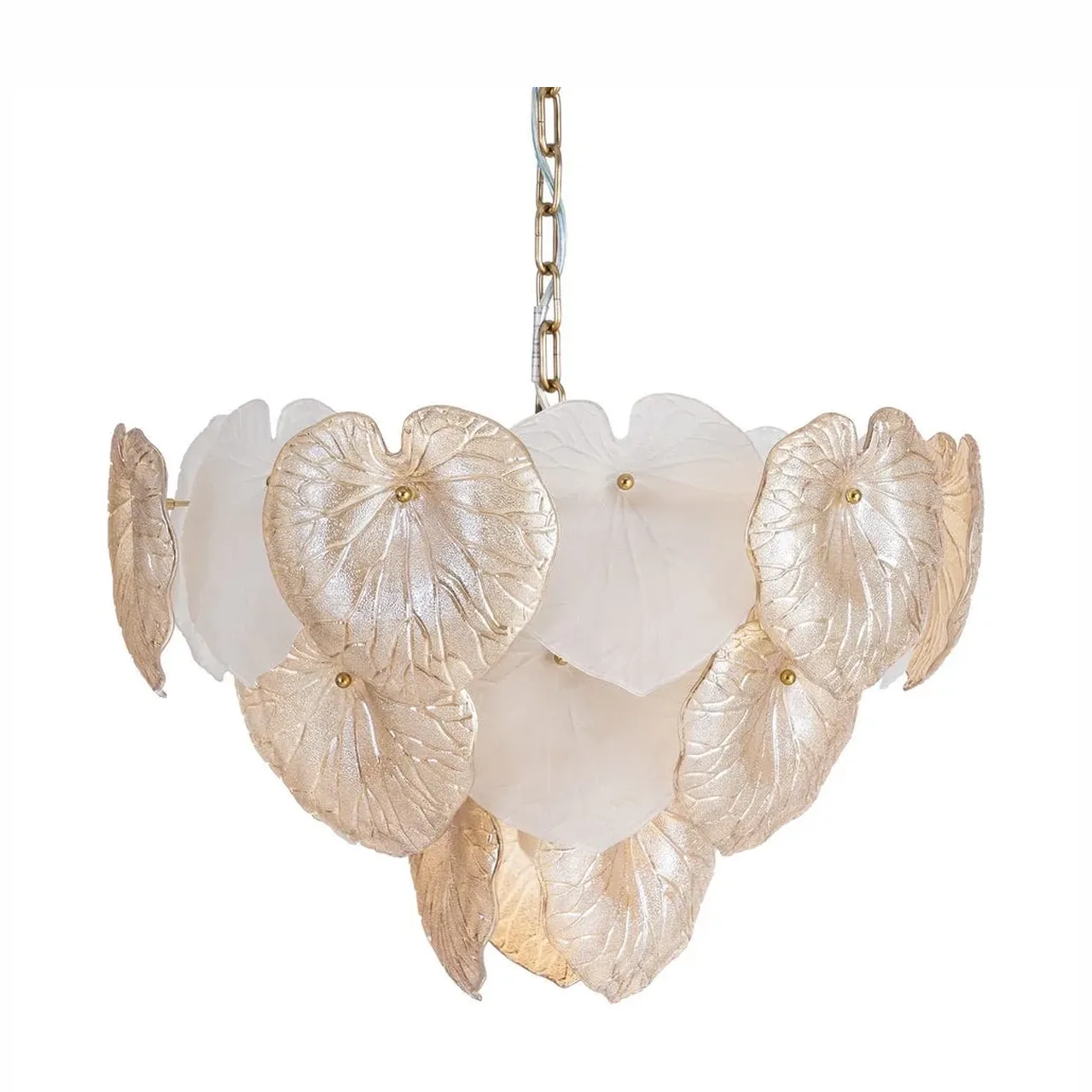 Plafonnier rond en verre champagne Ixia 57 cm
