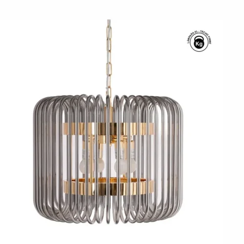 Luminaires Ixia Plafonnier rond en verre doré et gris Ixia 49,5 cm — vue 2