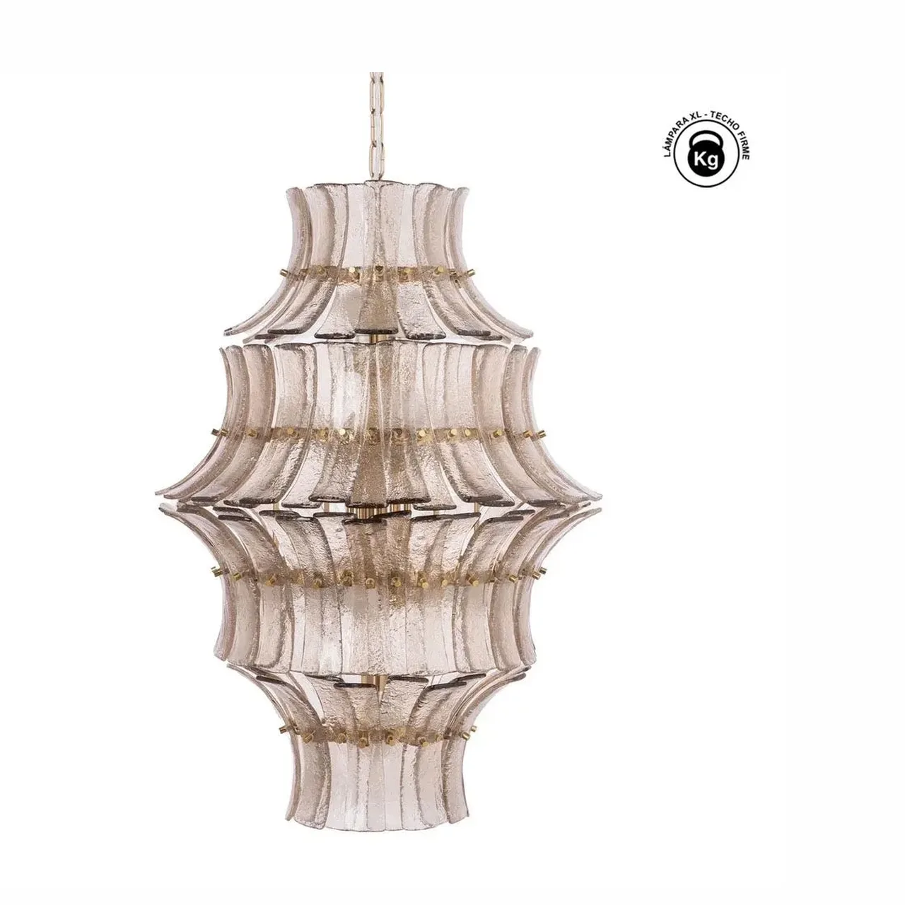 Plafonnier rond en verre gris Ixia 53 cm