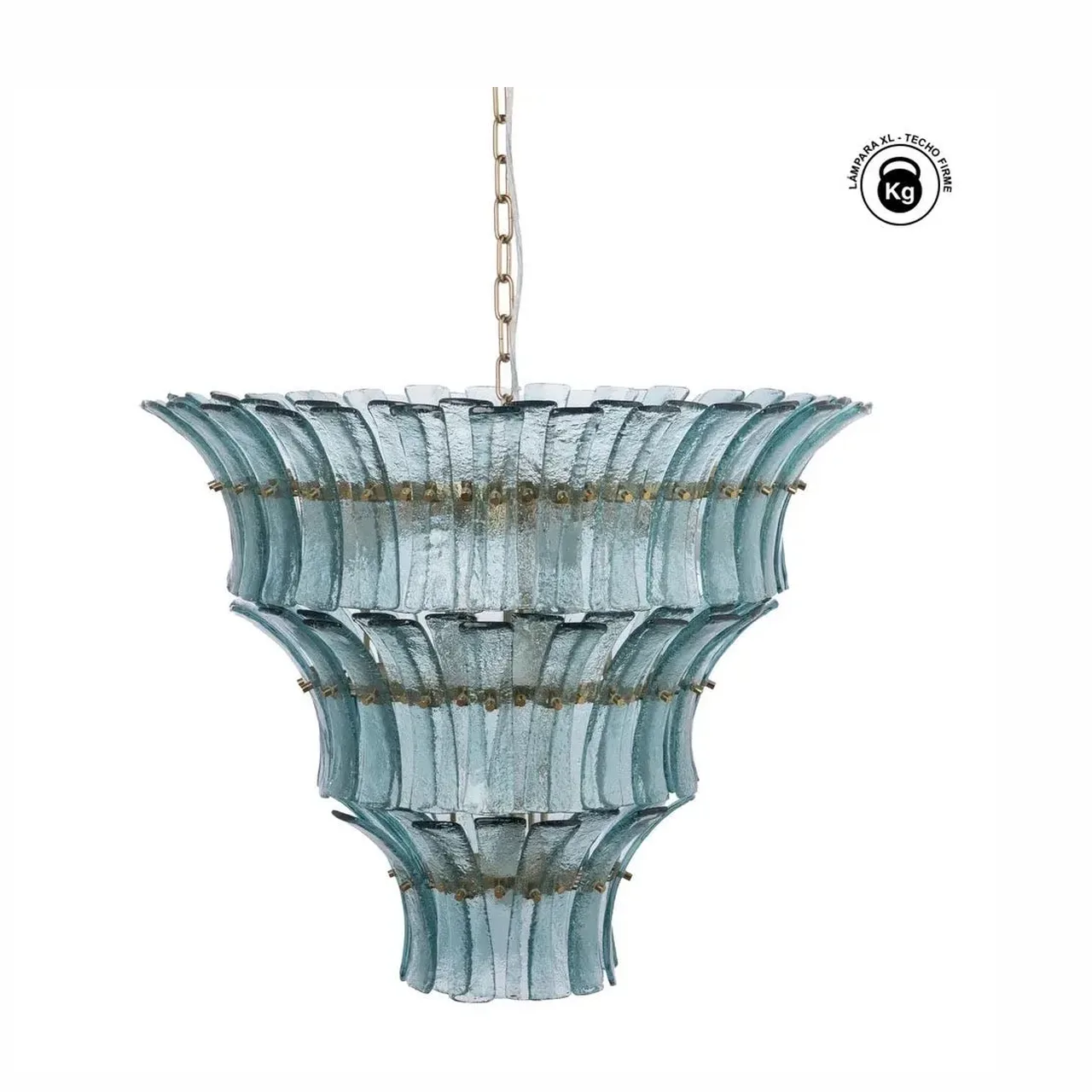Plafonnier rond en verre vert Ixia 70 cm