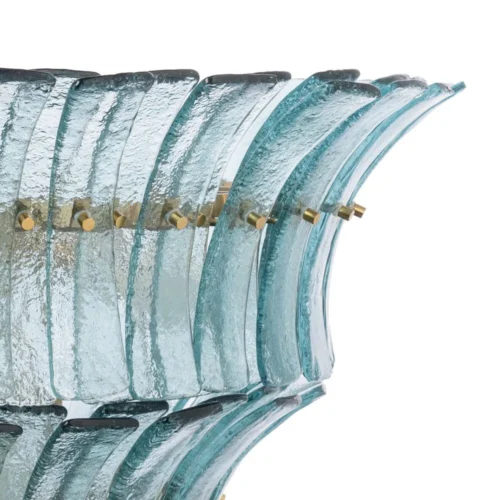 Plafonnier rond en verre vert Ixia 70 cm — vue 4