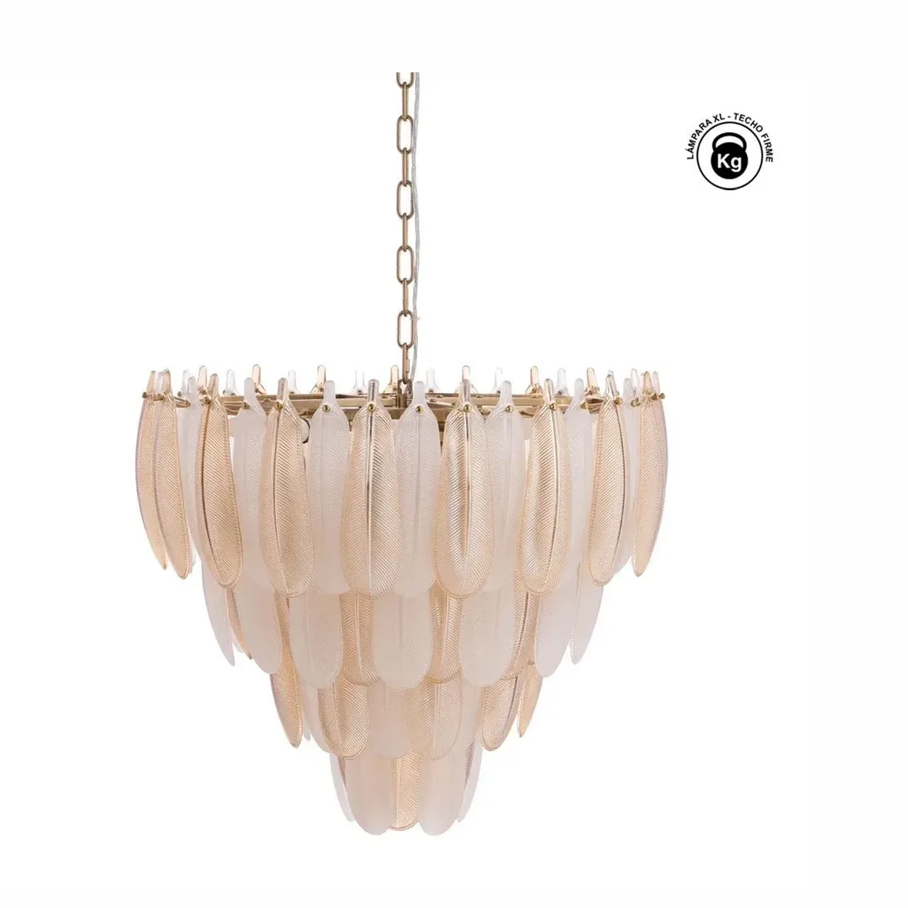 Plafonnier rond plumes de verre champagne Ixia 60 cm — vue 2