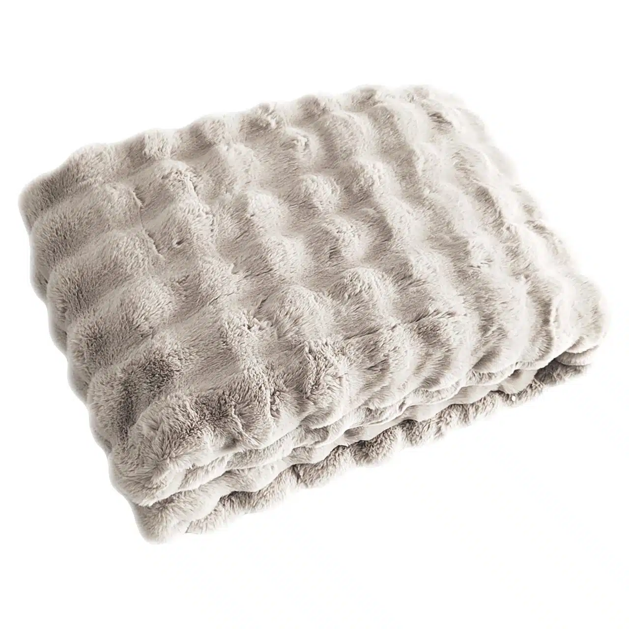 Plaid cosy Fluff Cream 200 x 300 cm Richmond Interiors, maille moelleuse coloris cream