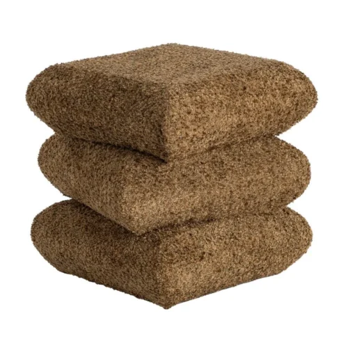 Pouf carré ocre Ixia 42 cm — vue 2