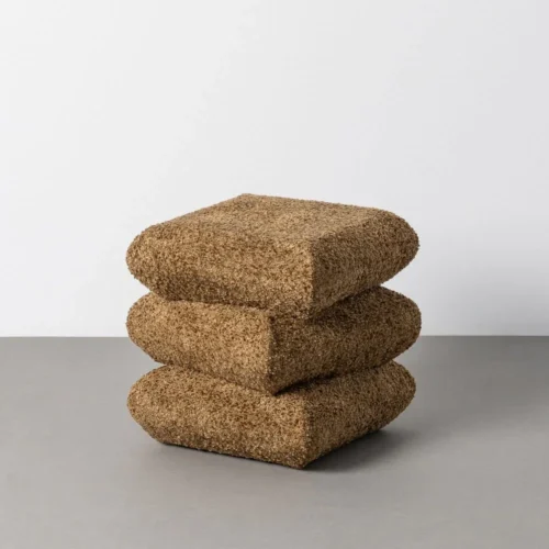 Pouf carré ocre Ixia 42 cm — vue 6