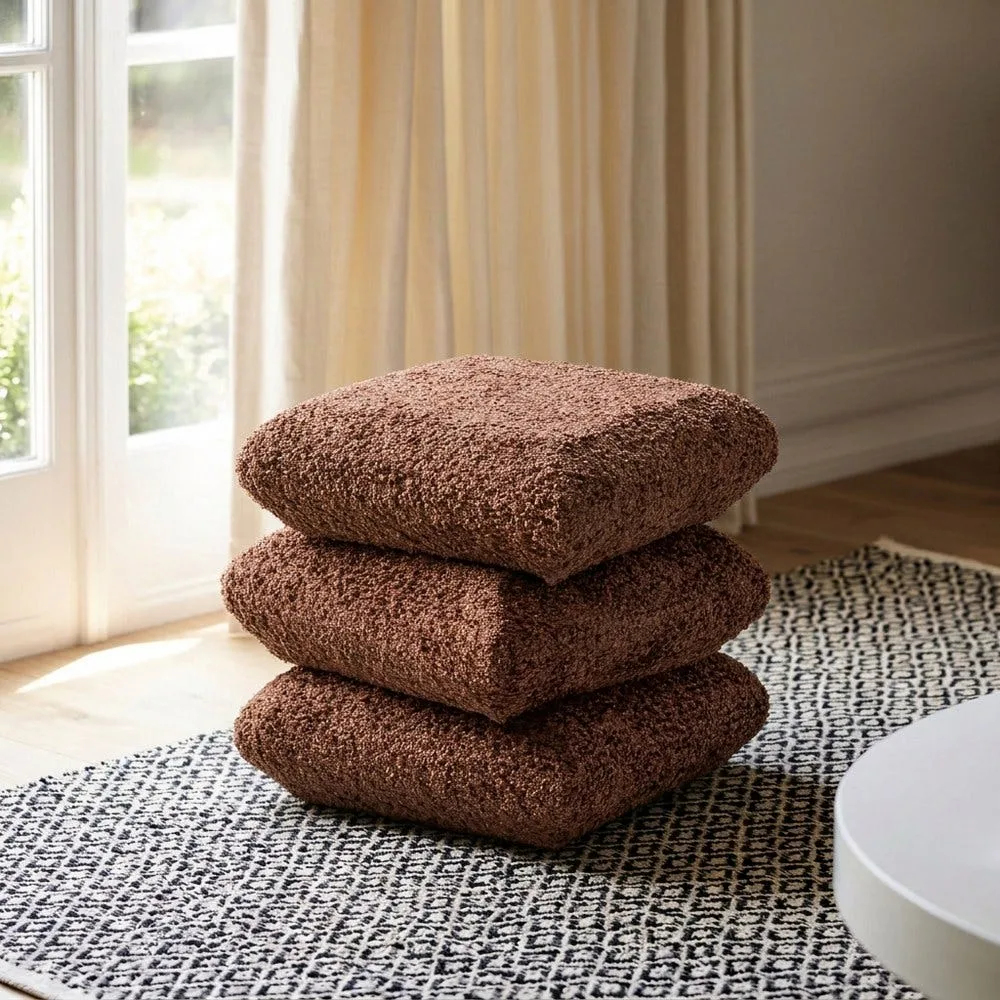 Pouf carré terre cuite Ixia 42 cm
