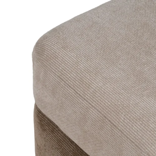 Pouf carré tissu beige-marron Ixia 44 cm — vue 4