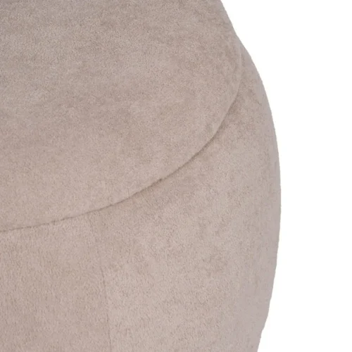 Pouf coffre rond tissu beige Ixia Ø 55 cm — vue 7