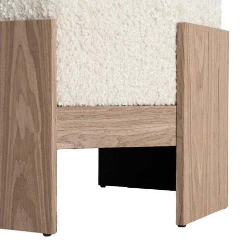 Pouf hexagonal tissu crème Ixia 50 cm — vue 4