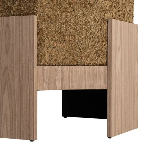 Pouf hexagonal tissu ocre Ixia 50 cm — vue 5