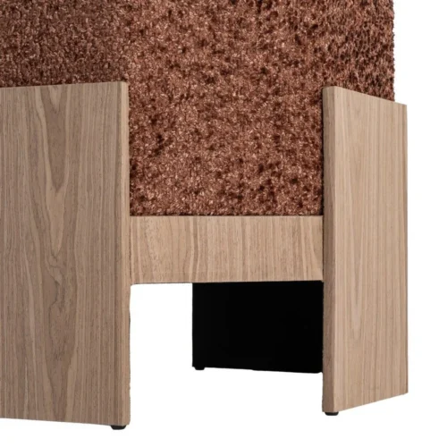 Pouf hexagonal tissu terre cuite Ixia 50 cm — vue 5