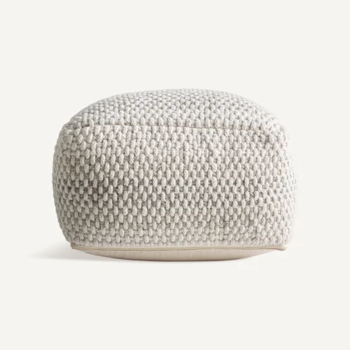 Pouf Koto laine blanc cassé Vical Home