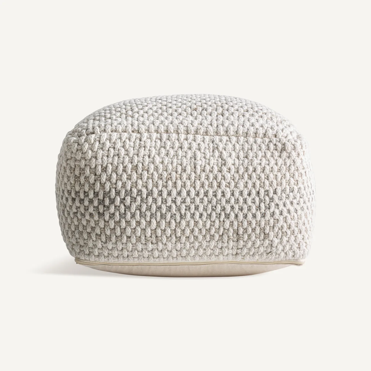 Pouf Koto laine blanc cassé Vical Home