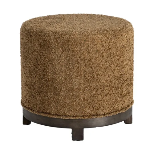 Pouf pivotant rond tissu ocre Ixia 50 cm — vue 2