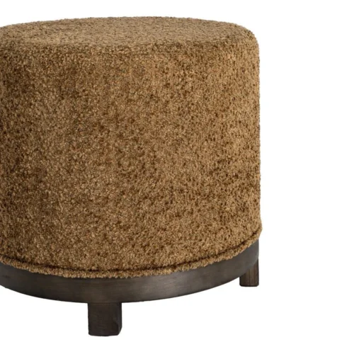 Pouf pivotant rond tissu ocre Ixia 50 cm — vue 3