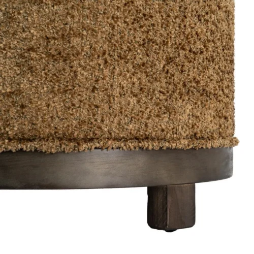 Pouf pivotant rond tissu ocre Ixia 50 cm — vue 5