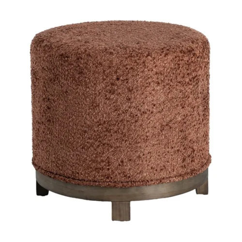 Pouf pivotant rond tissu terre cuite Ixia 50 cm — vue 2