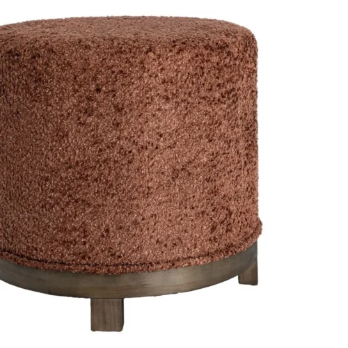 Pouf pivotant rond tissu terre cuite Ixia 50 cm — vue 3