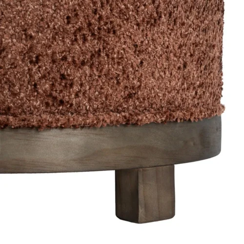 Pouf pivotant rond tissu terre cuite Ixia 50 cm — vue 5