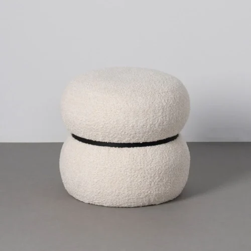 Pouf rond crème Ixia 45 cm