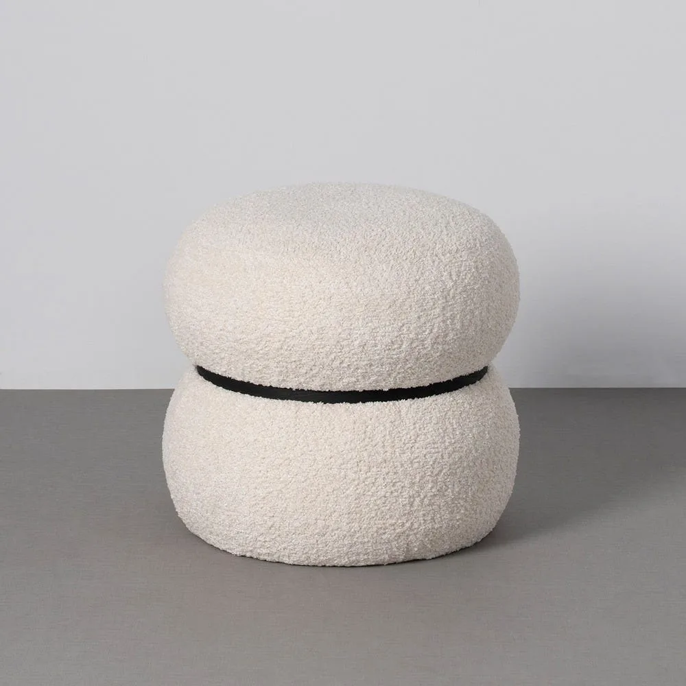 Pouf rond crème Ixia 45 cm