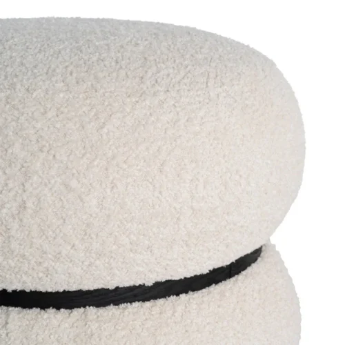 Pouf rond crème Ixia 45 cm — vue 2