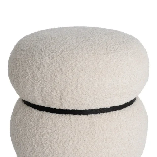Pouf rond crème Ixia 45 cm — vue 3