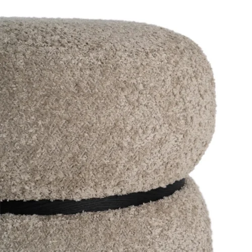 Pouf rond taupe Ixia 45 cm — vue 2