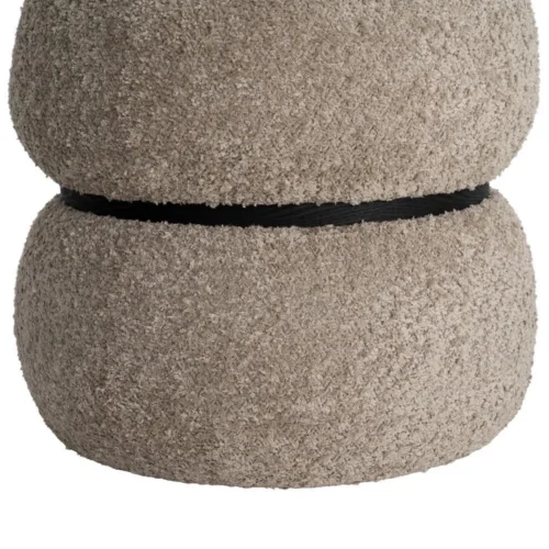 Pouf rond taupe Ixia 45 cm — vue 4
