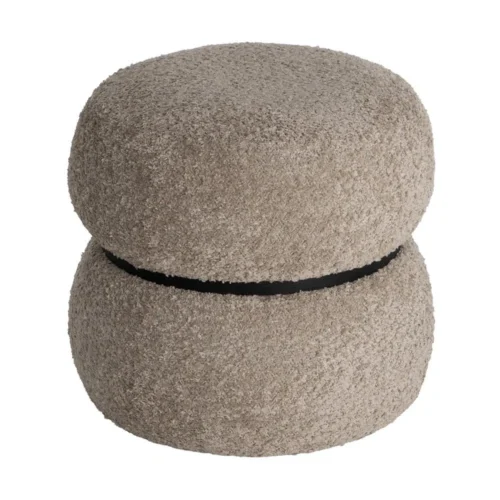 Pouf rond taupe Ixia 45 cm — vue 7