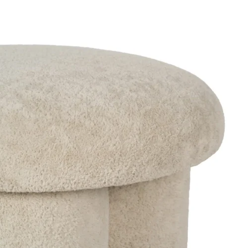 Pouf rond tissu beige Ixia Ø 41 cm — vue 5