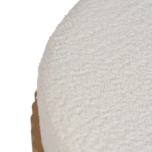 Pouf rond tissu blanc-naturel Ixia 43 cm — vue 5